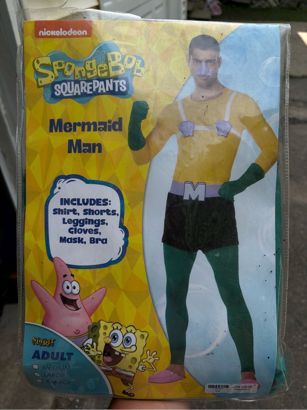 SpongeBob SquarePants Mermaid Man Costume - Yellow, Green, Black